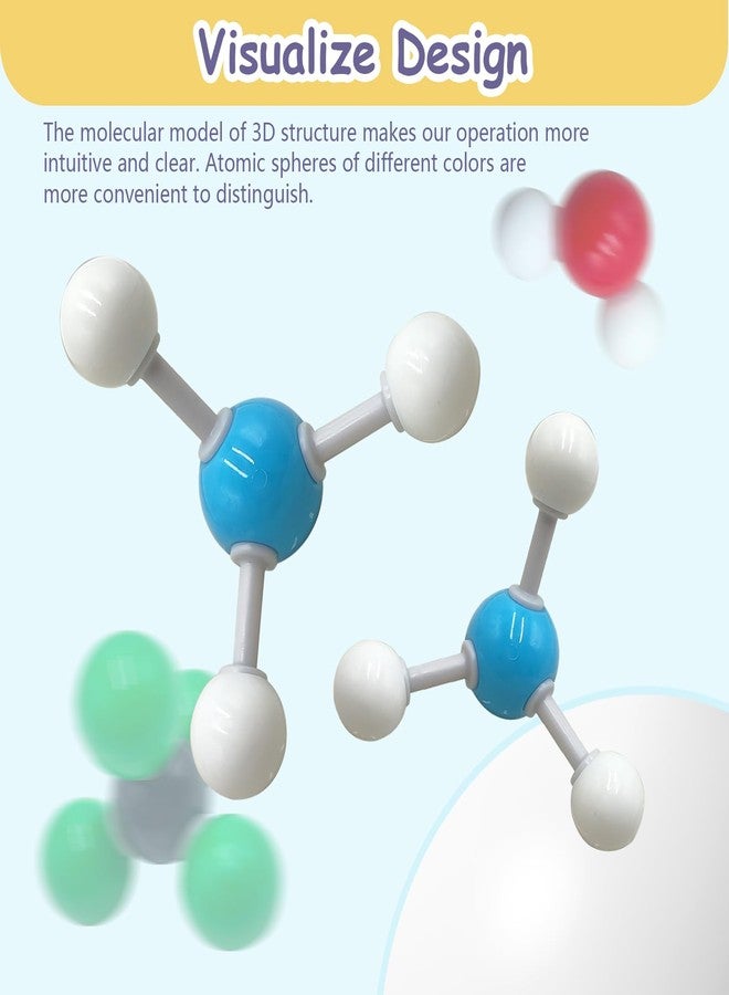 SHRJ 240Pcs Molecular Model Kit Inorganic Atomic Chemistry Element Set Organic Chemical Molecular Structure Model Building Kit Science Teaching Supplies Gifts for Teachers Friends Family Members - Image 4
